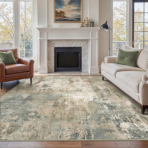 BEIMO Living Room Rug, 160x230cm Washable Rugs Abstract Sage Taupe | Modern Carpet, Non-Slip, Machine Wash Rugs, Home Decoration, Coffee Table, Dressing Dining Room, Bedroom Decor, Sofa Chair