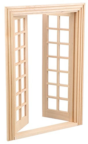 Milisten 1pieza Adorno De Puerta Miniatura De Madera para Casa De Muñecas Accesorio De Decoración para Niñas y Manualidades Resistente y Duradero
