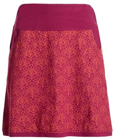 Vishes Alternative Bekleidung - Damen Mini-Rock Baumwolle Blumen-Muster elastischer Bund mit Taschen