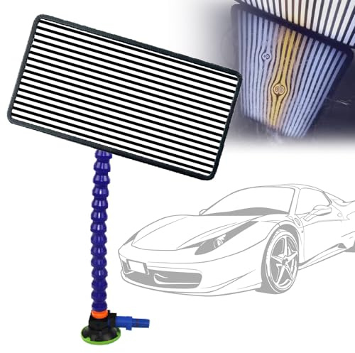 Lampe débosselage LED PDR avec 6 combinaisons couleurs (lumière blanche/jaune) | Panneau lumineux réglable 37,8 x 19,8 cm + support à ventouse 45cm, éclairage portable pour tableau de bord