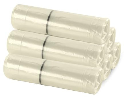 Bottari 60 sacs poubelle 110 L 70 x 110 cm avec lacets de fermeture, transparents, sacs poubelle résistants, 6 rouleaux de 10 pièces