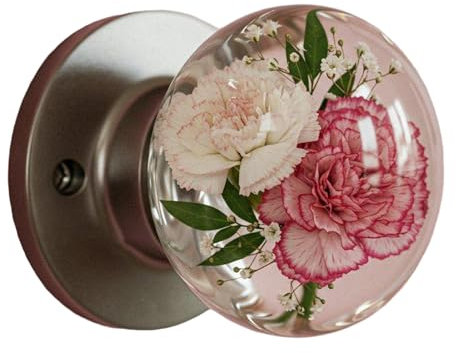 Élégante poignée de porte en forme de fleur transparente rétro ronde en cristaux bouton artistique décoration de chambre à coucher styles nature matériel de maison poignée de porte décorative