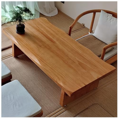JUNFUNNLE 120CM Minimalistischer Japanischer Niedriger Couchtisch Für Den Boden, Tatami-Meditationsaltartisch, Moderner Wohnzimmertisch, Beistelltisch Für Wohnzimmer, Kaffeetisch Tisch