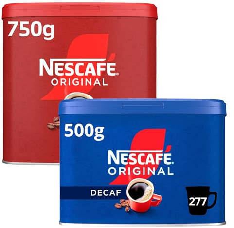 NESCAFÉ Original 750g & Orignal Decaf 500g Instant Coffee Tins