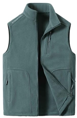 Generisch Taekwondo traje de hombre polar chaqueta chaleco más terciopelo cálido al aire libre chaleco hombre chaleco para verano, verde, 5XL