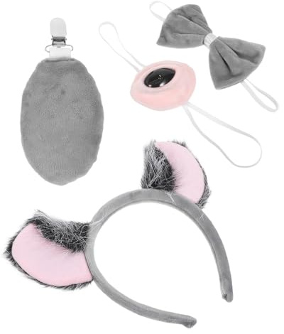 Holibanna Koala Bären Kostüm Satz mit Ohren, Schwanz, Fliege, Nase | 1 Satz, Leichte Stoff und Kunststoffteile, Realistisch und Stilvoll, für Erwachsene und Mädchen