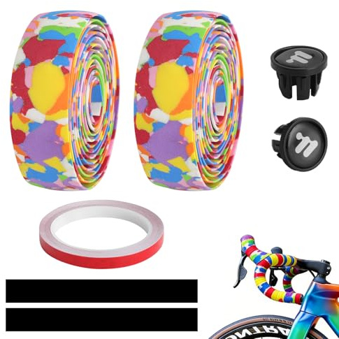 Nastro per Manubrio Bici da Corsa 3mm – Nastro Manubrio Bici Antiscivolo in EVA, Comfort Ammortizzato, Nastro Bici da Corsa Manubrio – 8m Nastro Riflettente per Sicurezza Notturna e Alta Visibilità