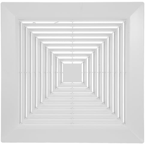 FUTUREORYY Rejilla de Ventilación Cuadrada para Ventilador de Techo de Baño 35x35 Cm, Cubierta de Abs Resistente al Agua, con Diseño de Resorte para Instalación Fácil y Ventilación