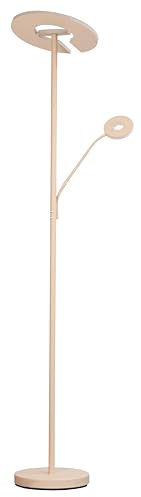 Fischer & Honsel Stehleuchte, Dent | sandfarben|H: 180 cm, D: 35 cm| Ausladung: 50 cm| mit Taster stufenlos dimmbar|Farbtemperatureinstellung 3 Stufen |1x LED 37+8W 2700/3350/4000 K| 5400 lm