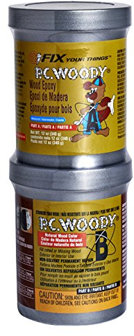 PC Products PC-Woody Wood Repair Epoxy Paste, Two-Part 12 oz in Two Cans, Tan