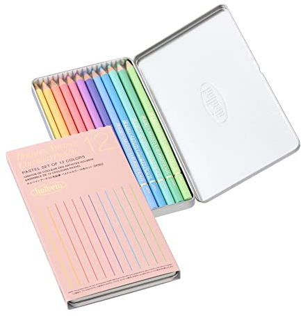 Holbein Color Pencil Set of 12 Pastel Colors, Metal Tin (OP903)