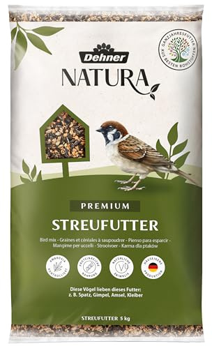 Dehner Natura Premium Wildvogelfutter, Streufutter, Ganzjahresfutter proteinreich / energiereich, hochwertiges Vogelfutter für Wildvögel, 5 kg