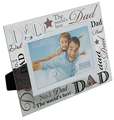 Juliana Dad Mirrored Words 6x4 Glass Photo Frame FG573D