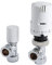 Milano Chrome White Angled Thermostatic Radiator Valves