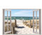 156 Wandtattoo Fenster - Weg zum Ostseestrand - in 5 Größen - Sand Meer Wandbild Wanddeko Maritim - Größe 1250 x 830 mm