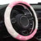 Mayco Bell Diamond Lenkradabdeckung für Damen, Leder Bling Cute Car Lenkradabdeckung Universal 15inch mit Crystal Diamond (Pink White)