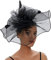 Women Black Fascinator Headband Pillbox Hat Big Flower Wedding Bridal Headdress Headpieces Race Derby Ascot Hat For Funeral Halloween Burlesque Feather Flapper Hair Accessory Hen Party Prom Evening