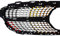 Diamantgrill Folien Sticker für Mercedes C-Klasse W205 AMG Grillaufkleber (Schwarz)