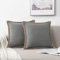NordECO HOME 2er Set Kissenbezug 40x40 cm Grau Deko Kissen Leinen mit Verstecktem Reißverschluss Kissenhülle Dekorative Sofakissen für Sofa Schlafzimmer 16x16 Zoll