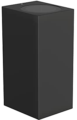 ledscom.de Wandleuchte ALSE für außen, IP54, Up-/Downlight, schwarz matt, eckig, 2x GU10 max. 35W