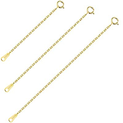 ALEXCRAFT Kettenverlängerung 925 Sterling Silbe Gold Halskettenverlängerung 14K Gold Ketten Extender Verlängerungskette für die Schmuckherstellung (2 3 4 inch)
