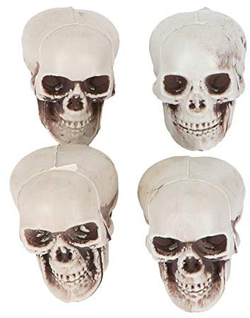 HEALLILY Calaveras de Halloween de Plástico - Decoración Adecuada para Puerta, Escritorio, Jardín