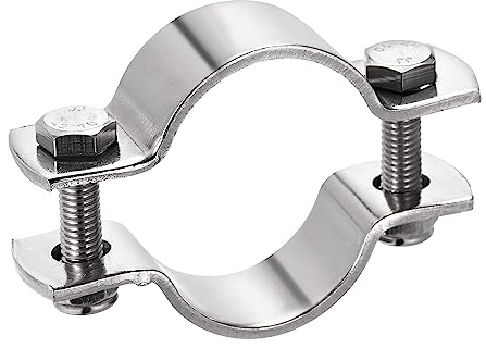 sourcing map Wandhalterung Deckenhalterung Rohrhalterung 304 Edelstahl Rohrschelle für 46mm Rohr