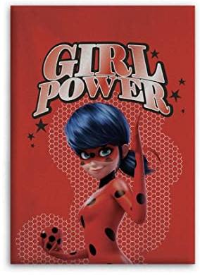 Miraculous Ladybug Fleecedecke / Überwurf, 100% Polyester, Kinder Decke / Überwurf, Modern, Rot, Cartoon, 100x140 cm