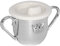 Brillibrum Gobelet design pour enfant avec anse argentée - Anti-ternissement - Cadeau de baptême - Gobelet d'apprentissage avec poignée - Tasse à bec avec couronne (gravure bs 25 caractères)
