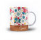Personalised Floral & Leaf Pattern with Name on Wood Design 11oz Ceramic Mug - 6. Daisies on Cream