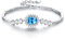 925 Sterling Silber Armbänder Damen Verstellbar Funkeln Birthstone Topaz Klassisch rinzessin Diana Kate Middleton Edelstein Design Verstellbar Frauen Armband Schmuck für Mama Frau Mädchen