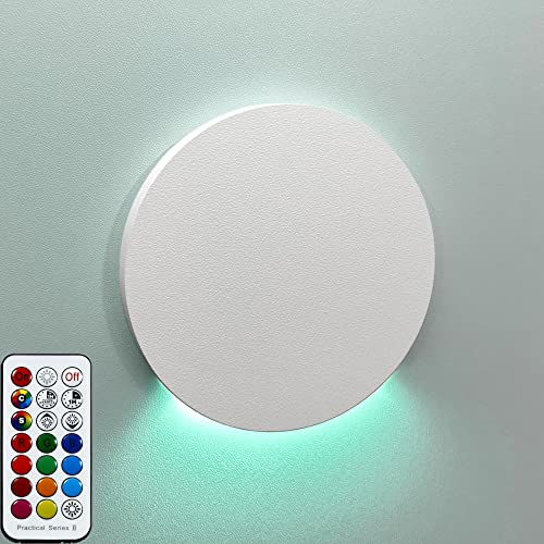 LEDFULL® LED Treppenbeleuchtung 2in1 RGB + Warmweiß 2W 230V dimmbar Wandeinbauleuchte für Schalterdose - Stufenbeleuchtung für Innen in Weiß Rund Down
