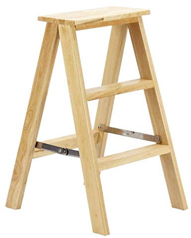 Tritthocker Hohe Pedalbank Klappbarer Treppenstuhl 3 Stufen Holzleiter Hausgartenwerkzeug Bibliothek Büro Dachboden (B)