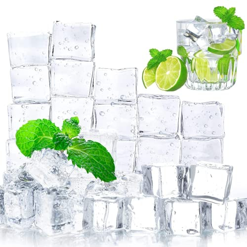 VIEVRE 50 Stück Eiswürfel Wiederverwendbar,Plastik ,Edelsteine für Kinder,Muggelsteine ,Acryl , Diamanten Kinder