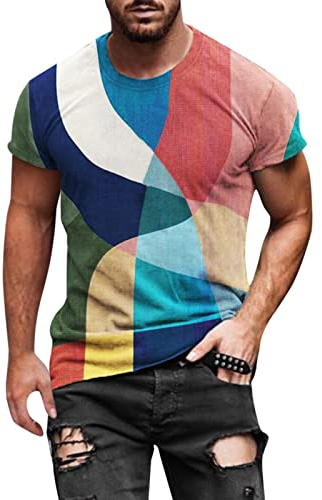Herren Tee Kurzarm Top Fitness Breathable Beach Shirts Klassischer Soft Freizeitshirt RundhalsMode Sommershirt Solid Farbe Für Männer Sweatshirt Oversize Basic T-Shirt