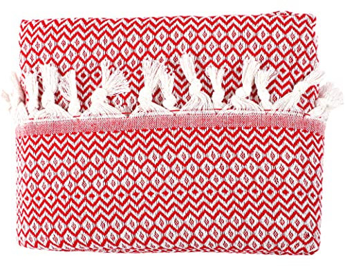 Tuiste Doppelte Tagesdecke Rot Dunklerot, Baumwolle, Couchüberwurf, Sofadecke, kuschelige TV-Decke, Couchdecke, Sesseldecke, Wendedecke, Bettüberwurf, Couch Überzug, Sommerdecke, 200x230 cm