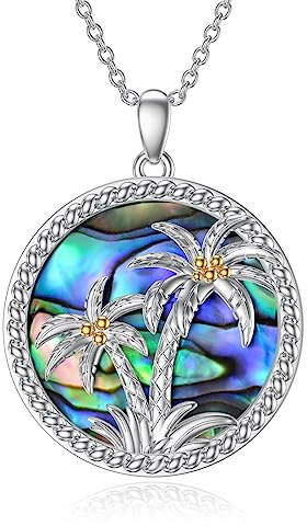 YAFEINI Palm Tree Necklace Coconut Tree Jewellery Sterling Silver Summer Beach Theme Gifts For Women Girl