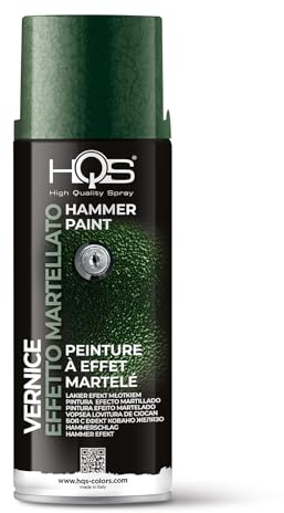 HQS Bombe aérosol de peinture Martelé, Vert Fonce