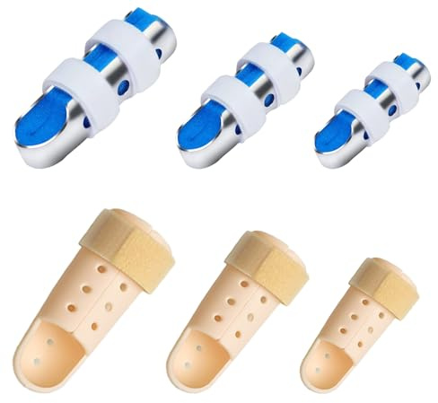 YSDYY 3-Teilige Fingerschiene Mit 3-Teiligen Festen Fingermanschetten, Fingerschutz-Stapelschiene, Fingerfixierungsschiene, Knöchel-Wegfahrsperre