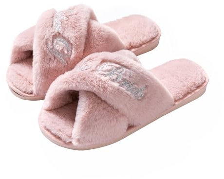 OWITER Braut-Hausschuh, Brautjungfer-Geschenke, Brautparty, Hochzeit, Brautjungfer, Brautparty, Junggesellinnenabschied, Geschenke, 6053, Silber-Gilter-Druck, Mauve Mutter der Braut, Medium Wide