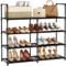 SPUSEN 4 Tier Shoe Rack, Storage Organizer for 16-20 Pairs, Large Stackable Shelf for Closet, Entryway, Garage, Bedroom, Cloakroom - Easy to Assemble
