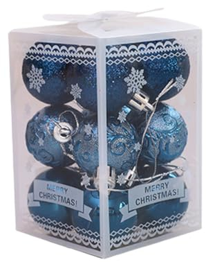 QOKLIYUI 12 Stück/Lot Weihnachtskugeln, breite Anwendung, elegant und zart, leicht zu verarbeiten, für Hochzeit, Neujahr, Navidad, Anhänger, Dunkelblau