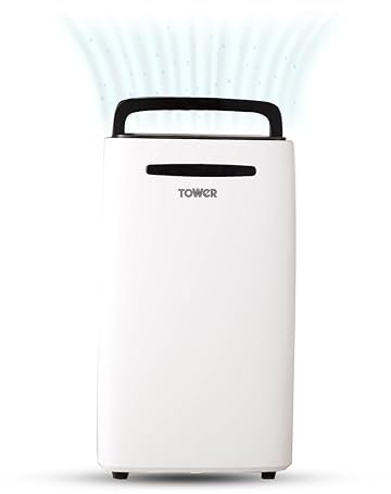Tower T674004 20L Compressor Dehumidifier, 3 Modes, Adjustable Thermostat, 5.5L Water Tank, 24 Hour Timer, White