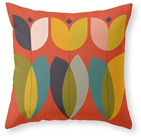 Kissenbezug, Bauhaus-Blume Aus Der Mitte des Jahrhunderts Gemütliche Kopfkissenbezug Moderne Sofakissen Bezug Kissenhüllen Für Couch Stuhl Garten 45X45Cm