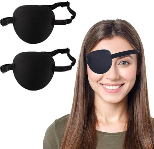 2 Pièces patchs oculaires réglables pour adultes et enfants, cache-œil médical réglable, amblyopie paresseuse et cosplay