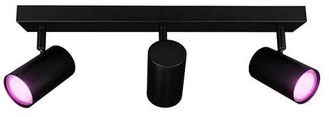 Ledvion - LED Deckenstrahler, Schwarz 3-lights, Dimmbare, 5W, RGBWW, Kippbar, GU10 Fassung, IP20, Inkl. GU10 Lampe