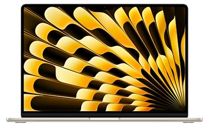 Apple 2024 15 MacBook Air Laptop mit M3 Chip: 15,3 Liquid Retina Display, 8 GB gemeinsamer Arbeitsspeicher, 512 GB SSD Speicher, beleuchtete Tastatur, 1080p FaceTime HD Kamera, Touch ID, Polarstern
