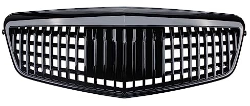 KüHlergrillabdeckungsclips Vorderer Stoßstangen-Mitten-Grill Für Benz E-Klasse W212 2009–2013 Zierleiste Grill (Color : Schwarz)