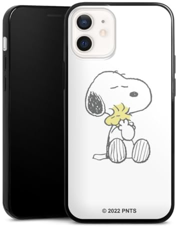 Slim Case extra dünn kompatibel mit Apple iPhone 12 mini Silikon Handyhülle schwarz Hülle Peanuts Snoopy Liebe