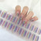 Semi Cured Gel Nails Strips 22 Stickers Colorful Glitter Nail Wraps Soft Self-Adhesive Gel Nail Stickers Salon-Quality Gel Nail Strips for Nails Require UV/LED Lamp (128-Rainbow Glitter)